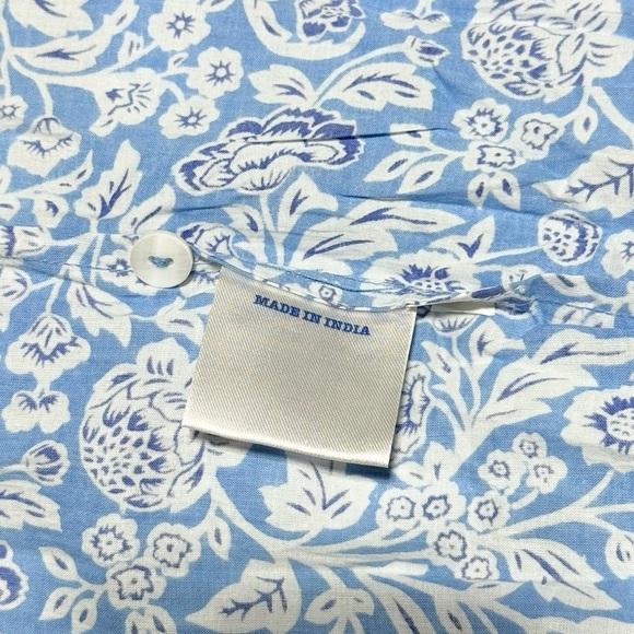 Pink City Prints Isabel Dress XS NWT Ornate Sky Blue Cotton Midi Smocked - Picture 9 of 13